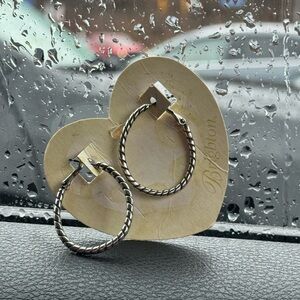 Brighton Silver Charm Hoop Earrings